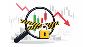Traders watching stock market screens as SAIL and Sammaan Capital stocks appear under F&O ban while Nifty index data updates in the background.