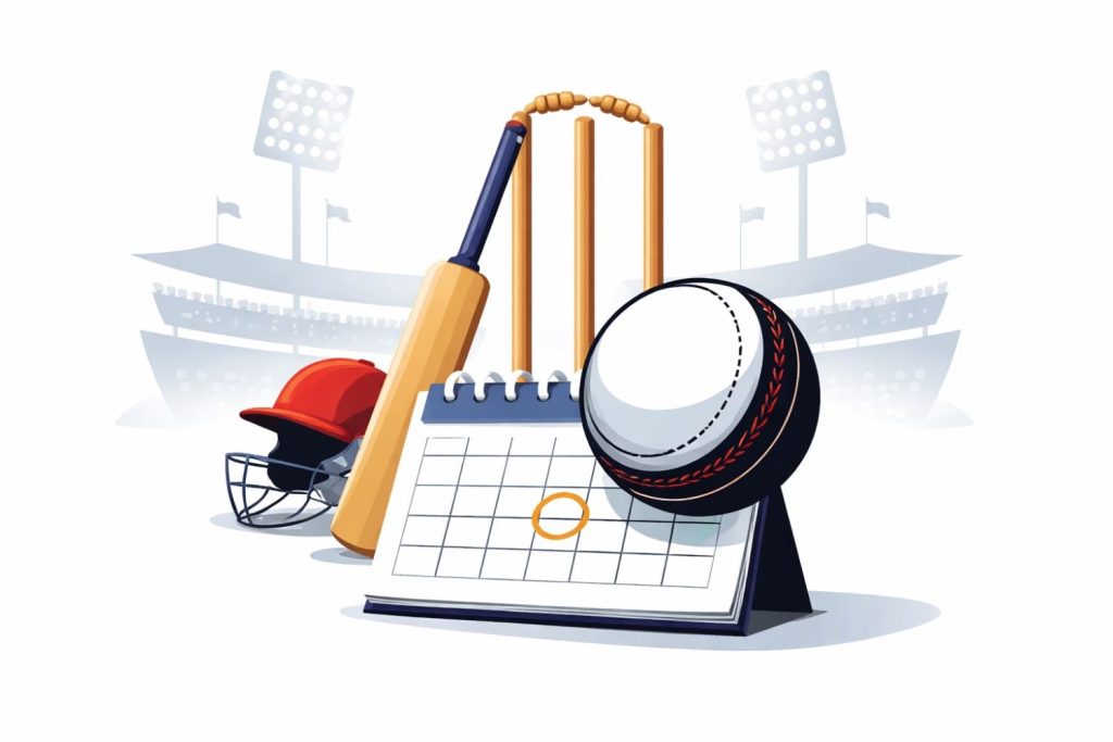 Floodlit cricket stadium in India during a night match, with a packed crowd and players on the field, representing March 2026 cricket fixtures and high fan interest.